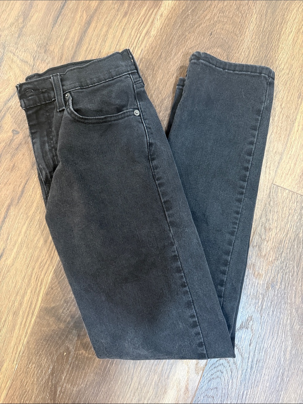 Levi's Men's 502 washed Black Slim Straight Jeans